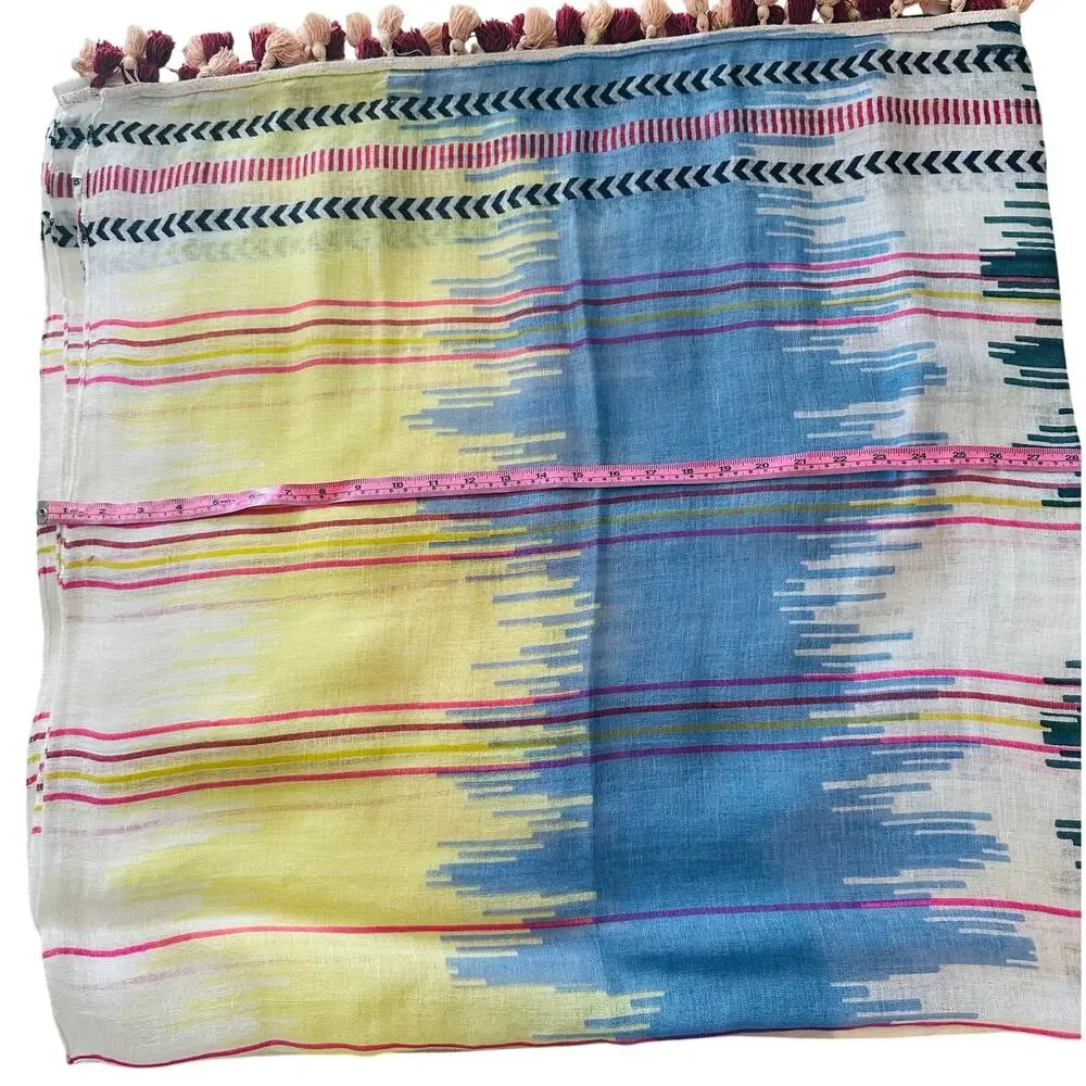 Boho Chic Mixed Pattern Tassel Scarf Wrap